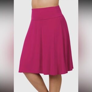 Zenana Ity Fold Over A-Lined Flare Skirt NEW
